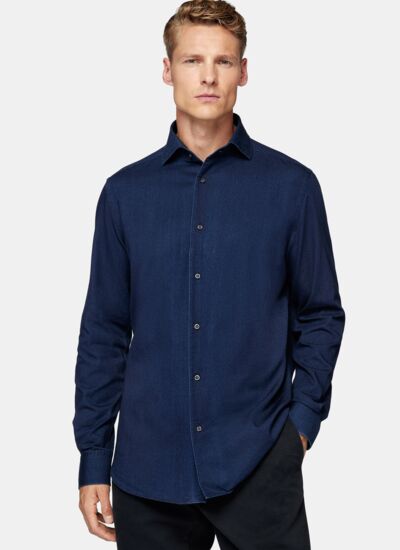Boggi milano Chemise en denim de coton regular fit