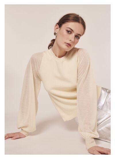 Pull Prune-Ecru en Lyocell