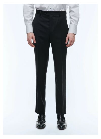 Pantalon grande taille en serge de laine