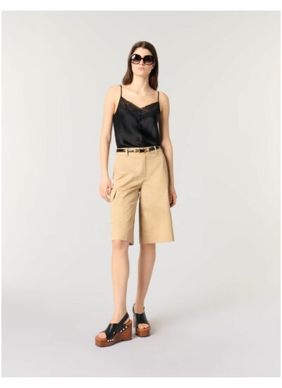 Top en satin de soie et dentelles