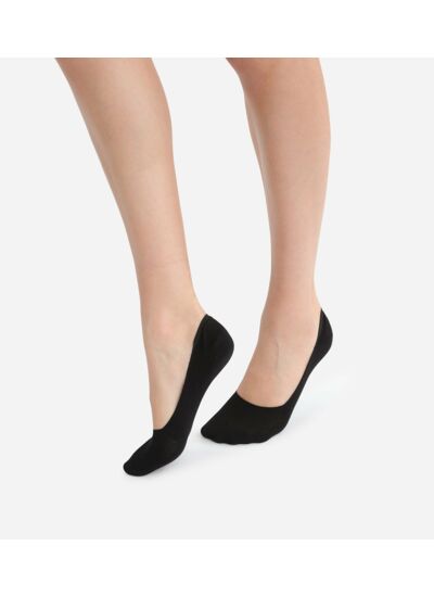 Lot de 2 paires de protège-pieds noirs en coton Femme