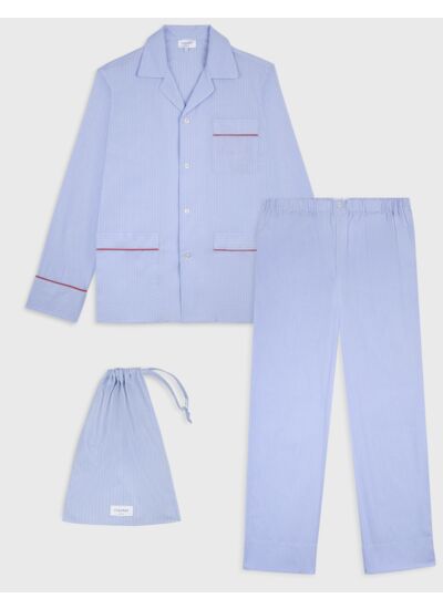 Pyjama Louis en popeline rayée rouge