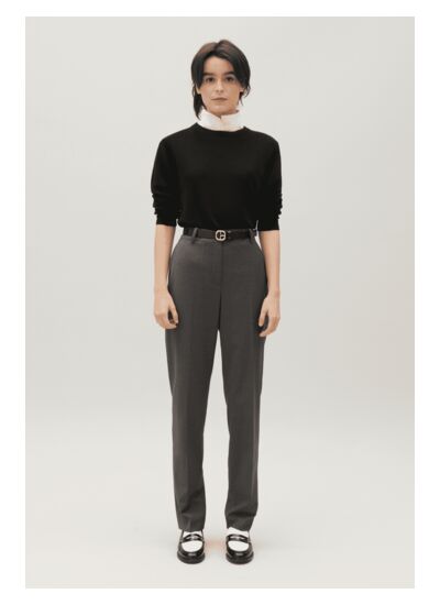Pantalon tailleur gris chiné