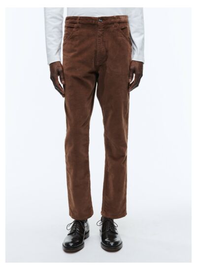 Pantalon en velours côtelé marron