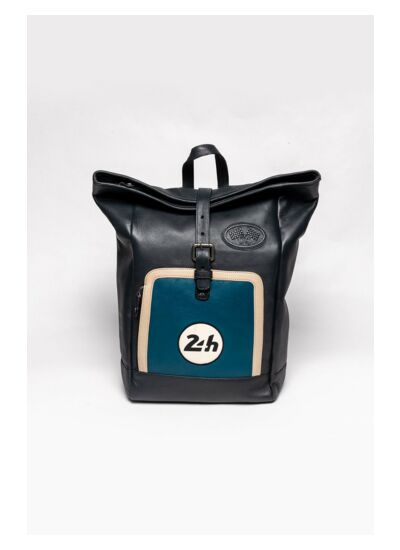 Sac à dos cuir 24H Le Mans Jeremy navy.ocean blue