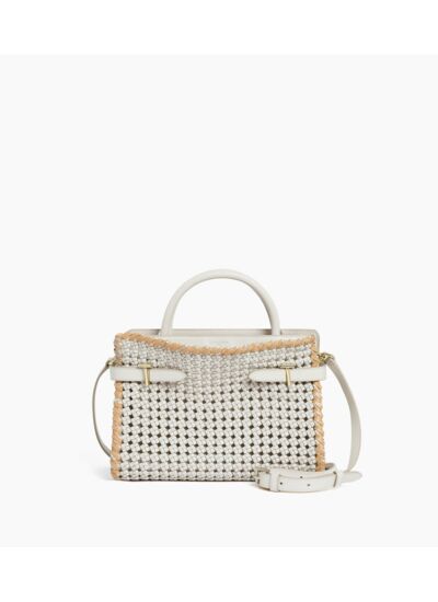 Sac à main moyen modèle Emie en cuir lisse tressé