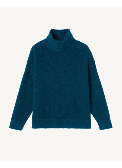 Col roulé oversized mohair - Femme - BLEU PAON