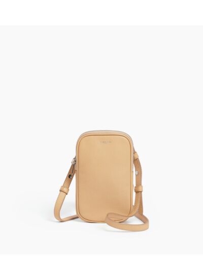 Etui téléphone en cuir grainé