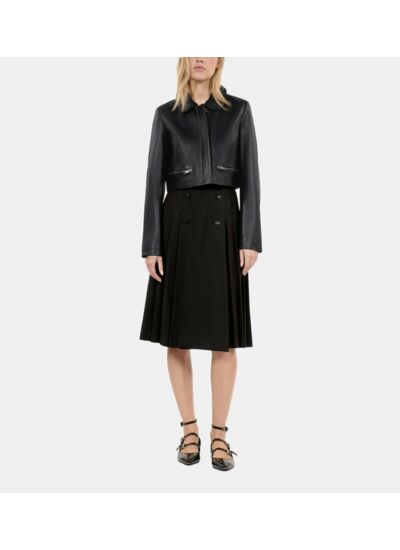 Veste En Cuir Noir Femme