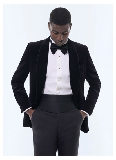 Veste de smoking ajustée en velours