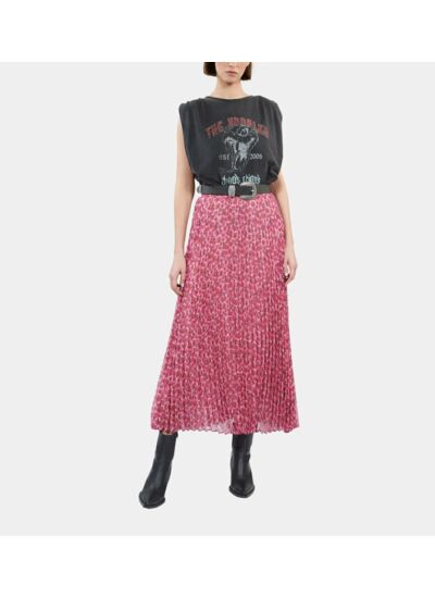Jupe Longue Plissee Imprimee Femme