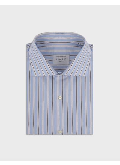 Chemise semi-ajustée rayée bleue