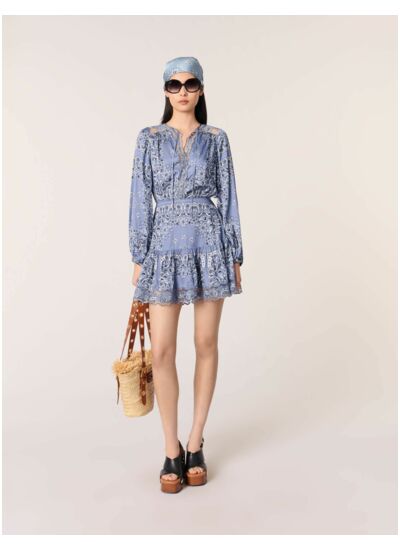 Robe courte fluide imprimée