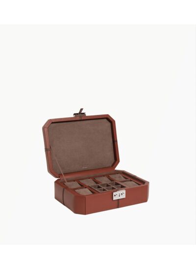 Coffret 6 montres et boutons de manchettes en cuir