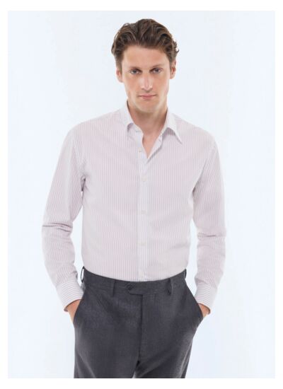 Chemise à rayures en popeline de coton