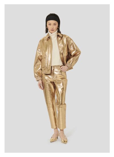 Pantalon Pietra-Or en Cuir D'Agneau
