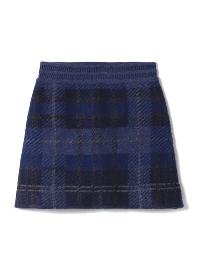 Bompard Mini jupe jacquard tartan - femme - marine