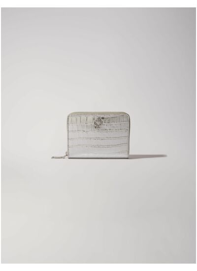 Portefeuille en cuir embossé croco