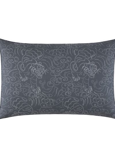 Kenzo - Taie d'oreiller en satin gris, K Astral