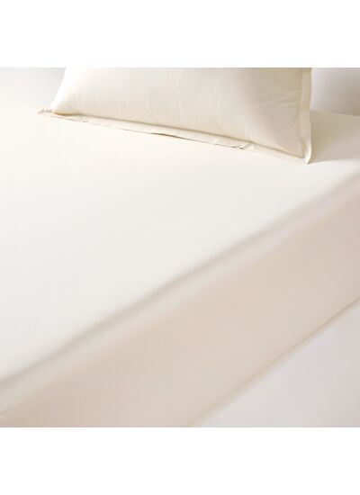 TDM - Drap housse en percale de coton ecru, Percale Unie 80 Fils