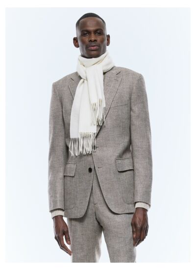 Veste ajustée en laine à chevrons