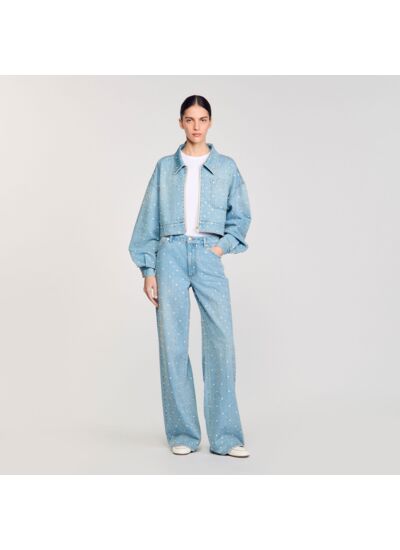 Jean strassé et perlé