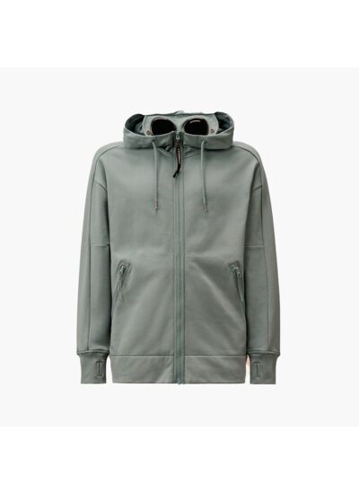 CP Company Hoodie zippé Diagonal Raised Bleu gris