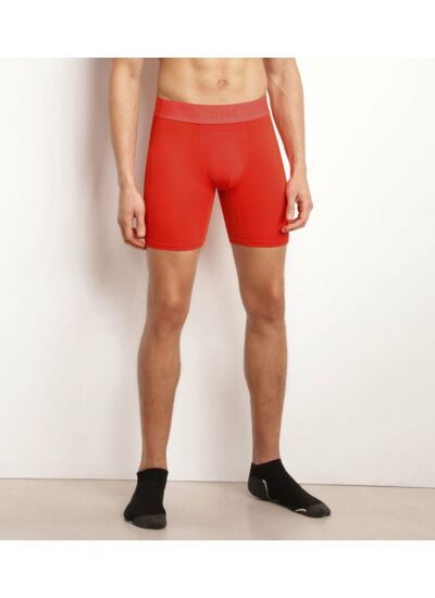 Boxer long homme en microfibre et mesh Rouge Dim Move