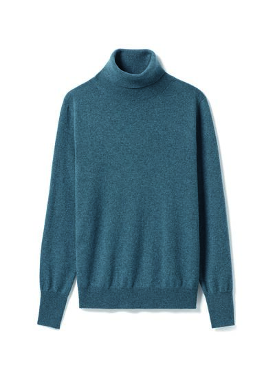 Pull col roulé classique - Homme - BLEU MINERAL