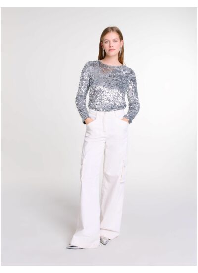 Top manches longues en sequins
