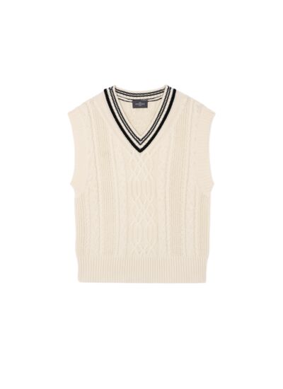 Pull sans manche torsades - Femme - NATUREL