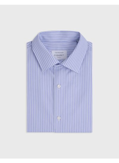 Chemise semi-ajustée rayée bleue