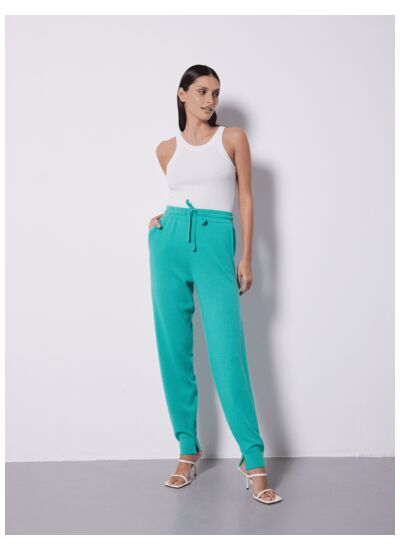Pantalon cachemire à fentes Shayane FRESH MINT
