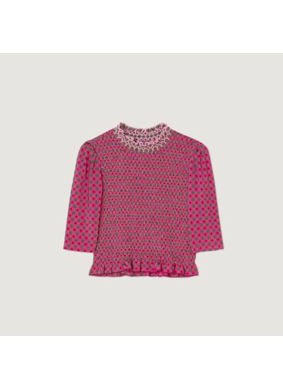 T-shirt smocké imprimé