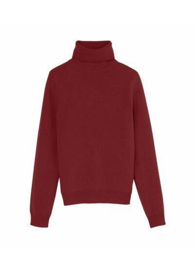 Pull col roulé classique - Femme - ROUGE GUARANA