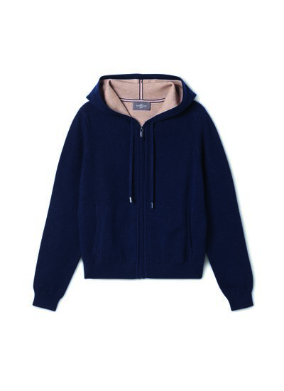 Hoodie zippé double face - Femme - MARINE/PAMPAS
