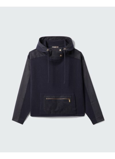 Hoodie à inserts effet daim - Femme - MARINE