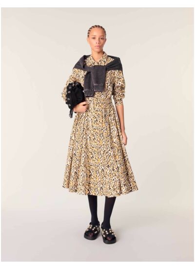 Robe midi imprimé léopard