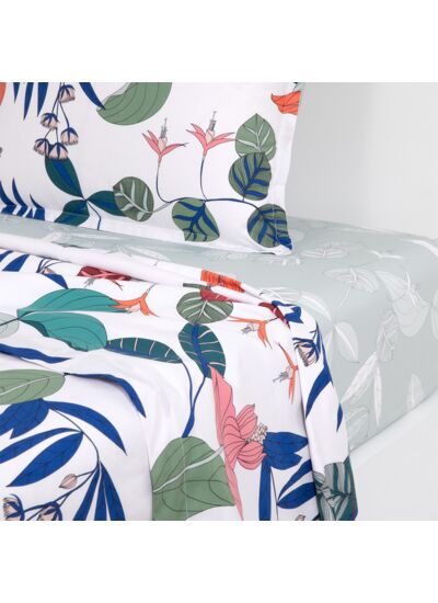 Olivier Desforges - Drap plat en percale de coton multicouleurs, Ylang