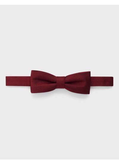 Noeud papillon en soie ottoman uni bordeaux