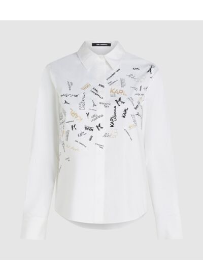 PARIS PRINT POPLIN BLOUSE