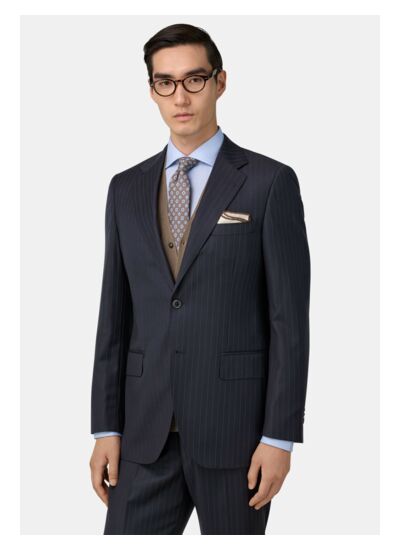 Costume à Fines Rayures en Laine