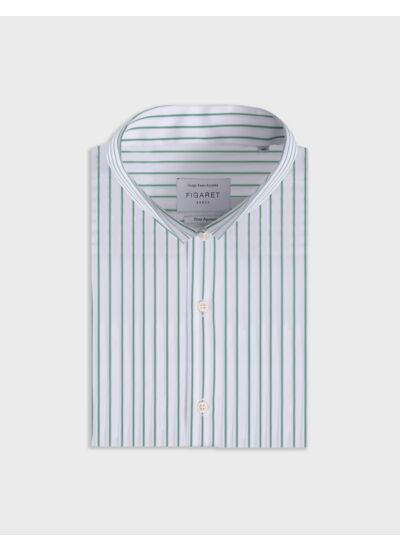 Chemise semi-ajustée rayée verte