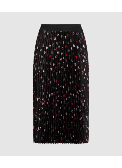 VALENTINE AOP PLEATED SKIRT