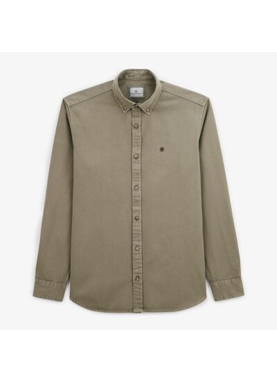 Chemise épaisse en coton unie sauge