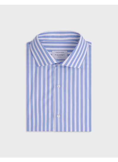 Chemise semi-ajustée rayée bleue