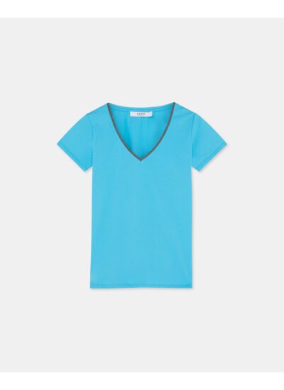 Top Tasmanie Bleu en Coton