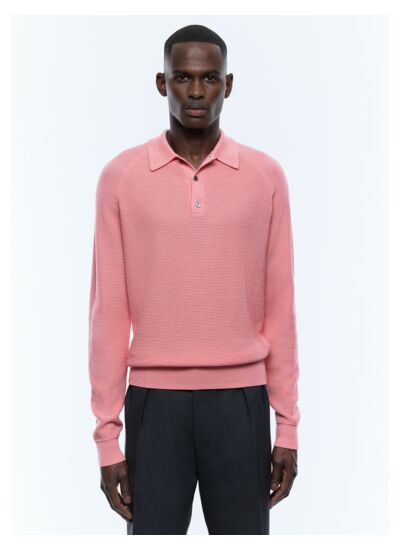 Polo point de riz en laine certifiée