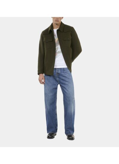 Blouson Style Surchemise Kaki Homme
