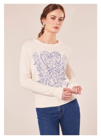 Pull Philae-Ecru en Laine